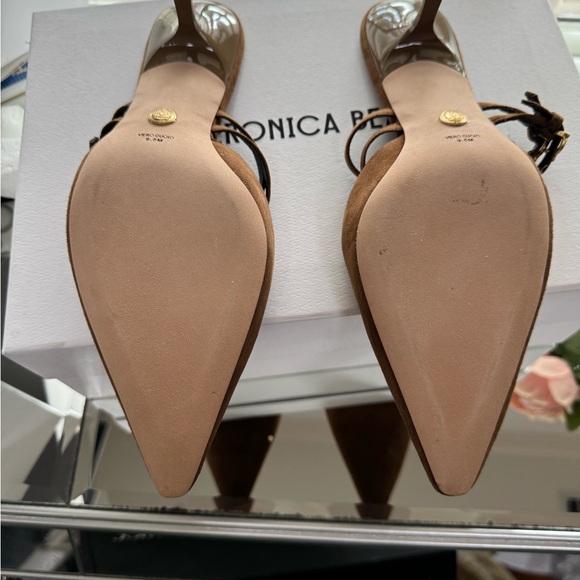 Veronica Beard Corrie Hazelwood suede Mules with Double Strap Sz 9.5. NWT - Picture 7 of 7